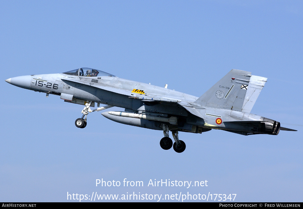 Aircraft Photo of C15-39 | McDonnell Douglas EF-18A Hornet | Spain - Air Force | AirHistory.net #175347