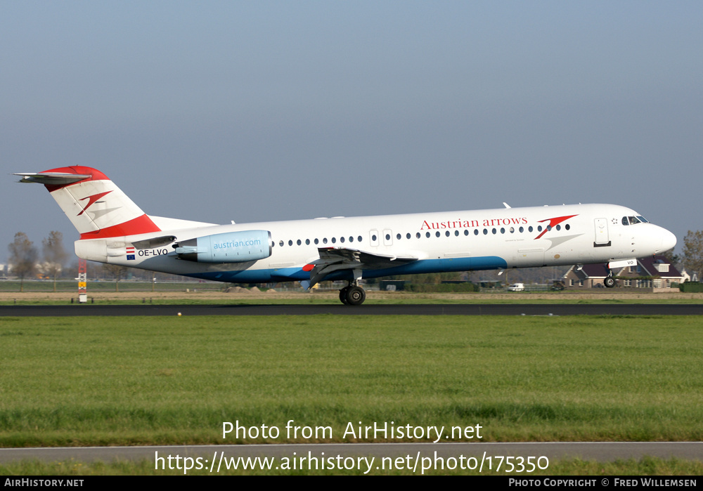 Aircraft Photo of OE-LVO | Fokker 100 (F28-0100) | Austrian Arrows | AirHistory.net #175350