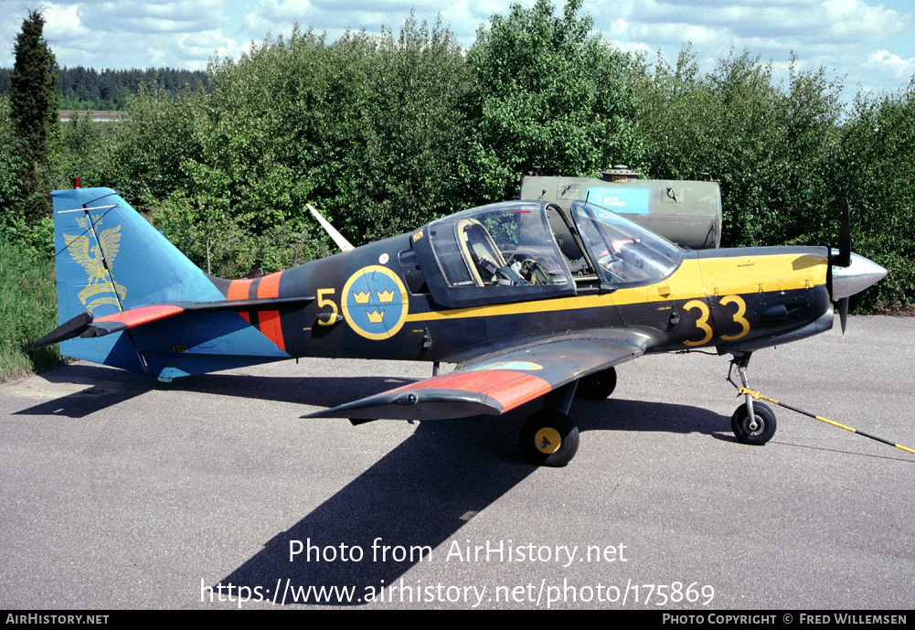 Aircraft Photo of 61033 | Scottish Aviation Sk61A Bulldog | Sweden - Air Force | AirHistory.net #175869