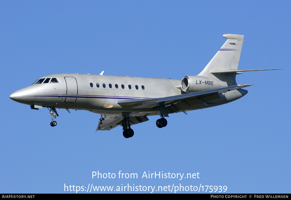 Aircraft Photo of LX-MBE | Dassault Falcon 2000 | AirHistory.net #175939