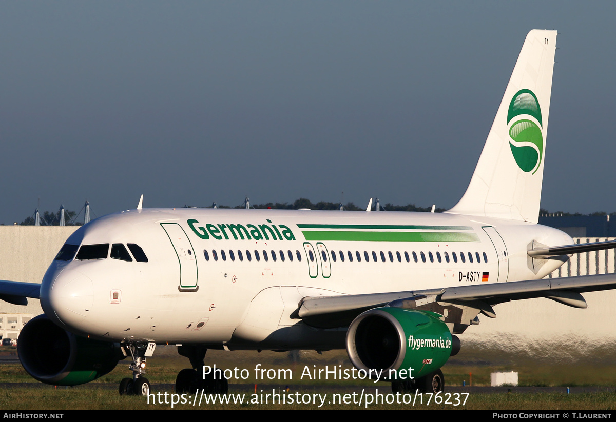 Aircraft Photo of D-ASTY | Airbus A319-112 | Germania | AirHistory.net #176237