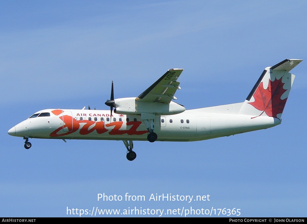 Aircraft Photo of C-GTAG | De Havilland Canada DHC-8-301 Dash 8 | Air Canada Jazz | AirHistory.net #176365