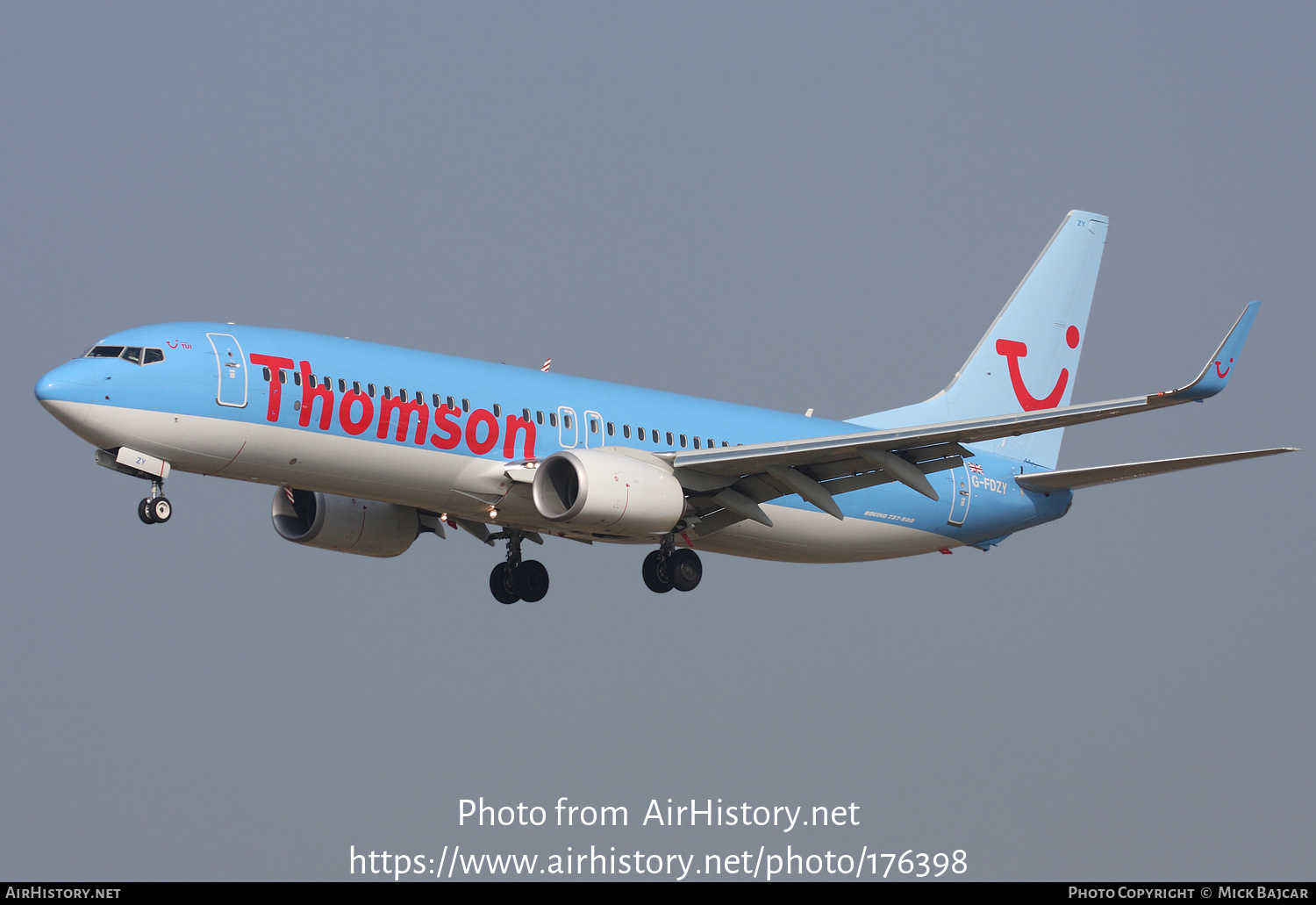 Aircraft Photo of G-FDZY | Boeing 737-8K5 | Thomson Airways | AirHistory.net #176398