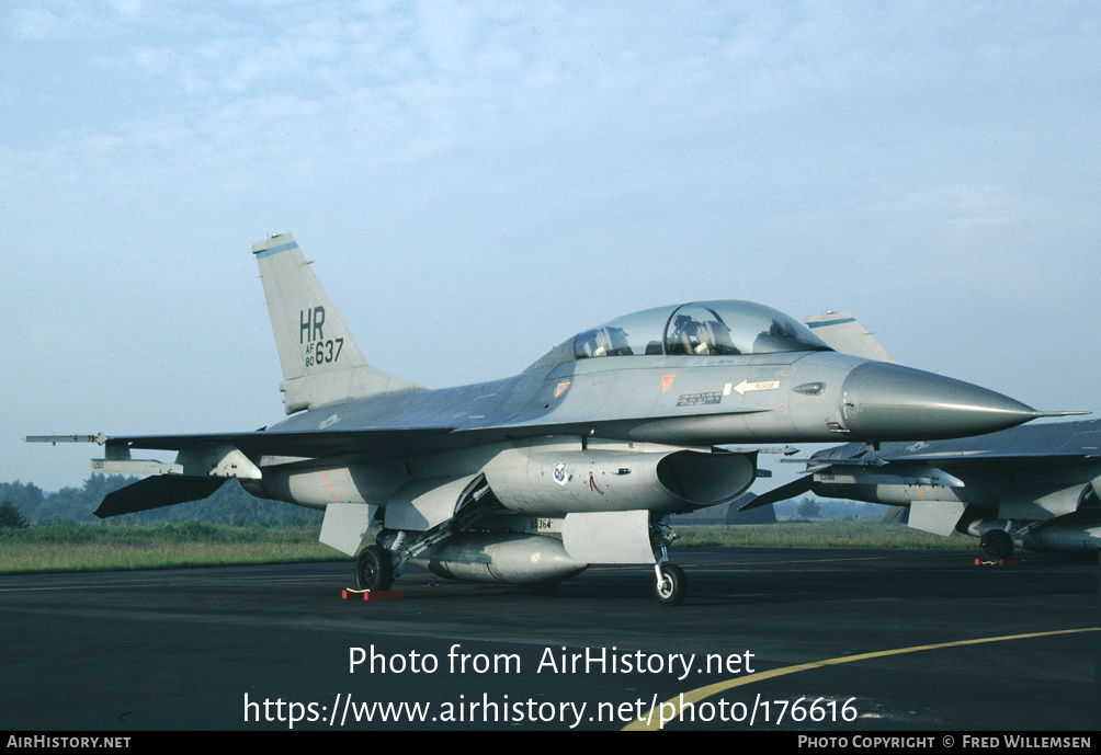 Aircraft Photo of 80-0637 / AF80-637 | General Dynamics F-16B Fighting Falcon | USA - Air Force | AirHistory.net #176616