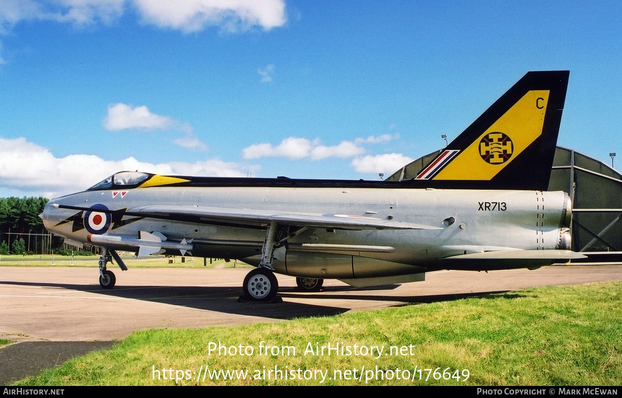 Aircraft Photo of XR713 | English Electric Lightning F3 | UK - Air Force | AirHistory.net #176649