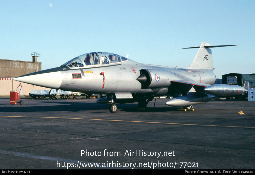 Aircraft Photo of 12263 | Lockheed TF-104G Starfighter | Norway - Air Force | AirHistory.net #177021