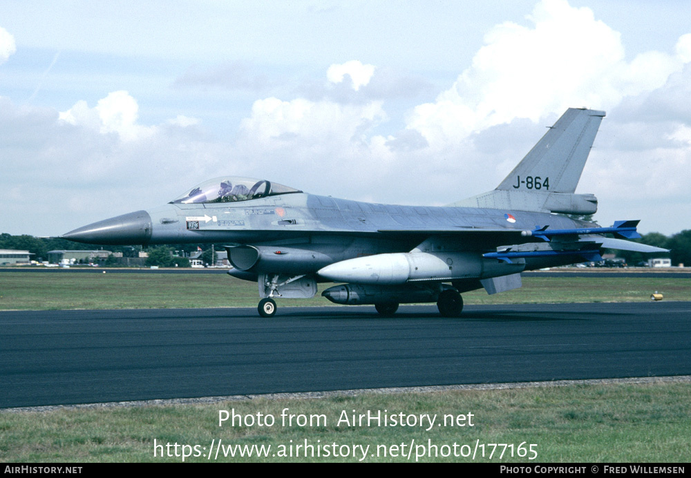 Aircraft Photo of J-864 | General Dynamics F-16A(R) Fighting Falcon | Netherlands - Air Force | AirHistory.net #177165