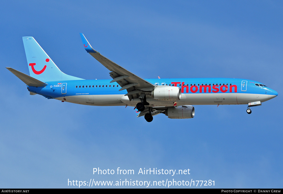 Aircraft Photo of G-TAWJ | Boeing 737-8K5 | Thomson Airways | AirHistory.net #177281