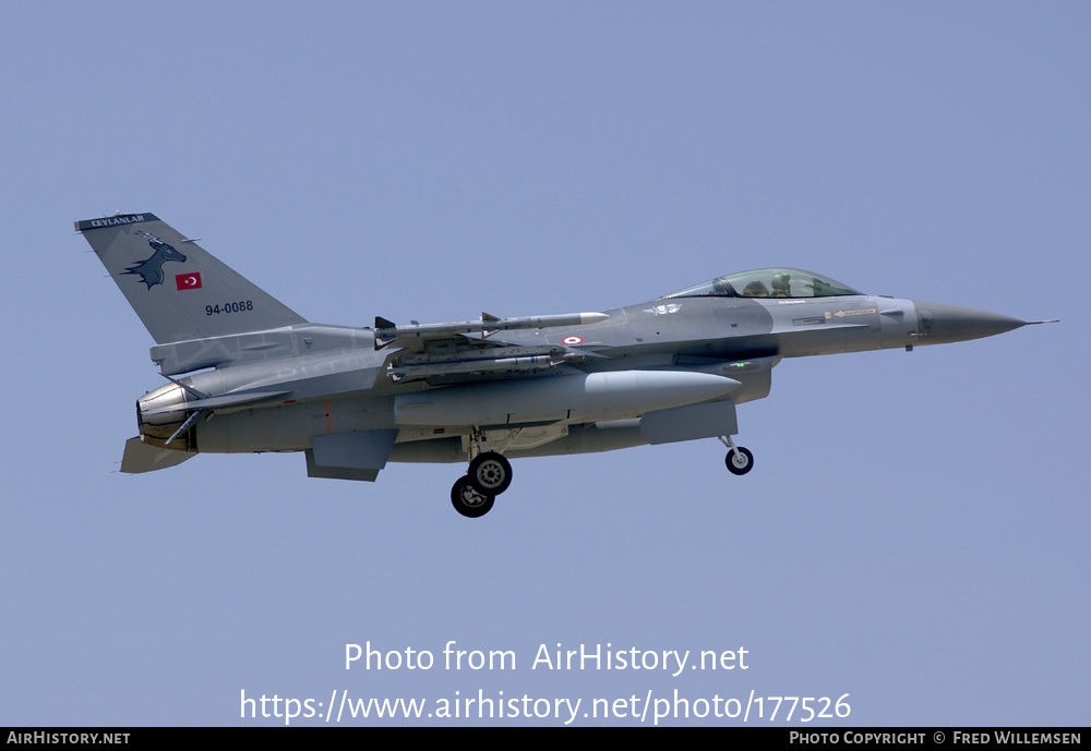 Aircraft Photo of 94-0088 | Lockheed Martin F-16CJ Fighting Falcon | Turkey - Air Force | AirHistory.net #177526