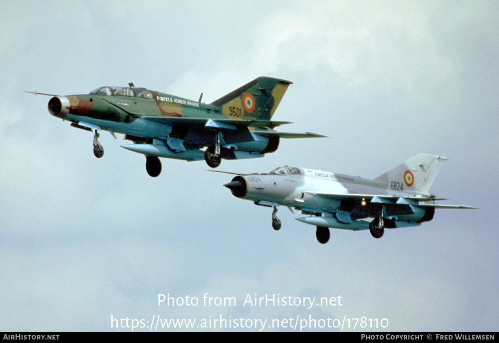 Aircraft Photo of 9501 | Mikoyan-Gurevich MiG-21UM Lancer B | Romania - Air Force | AirHistory.net #178110