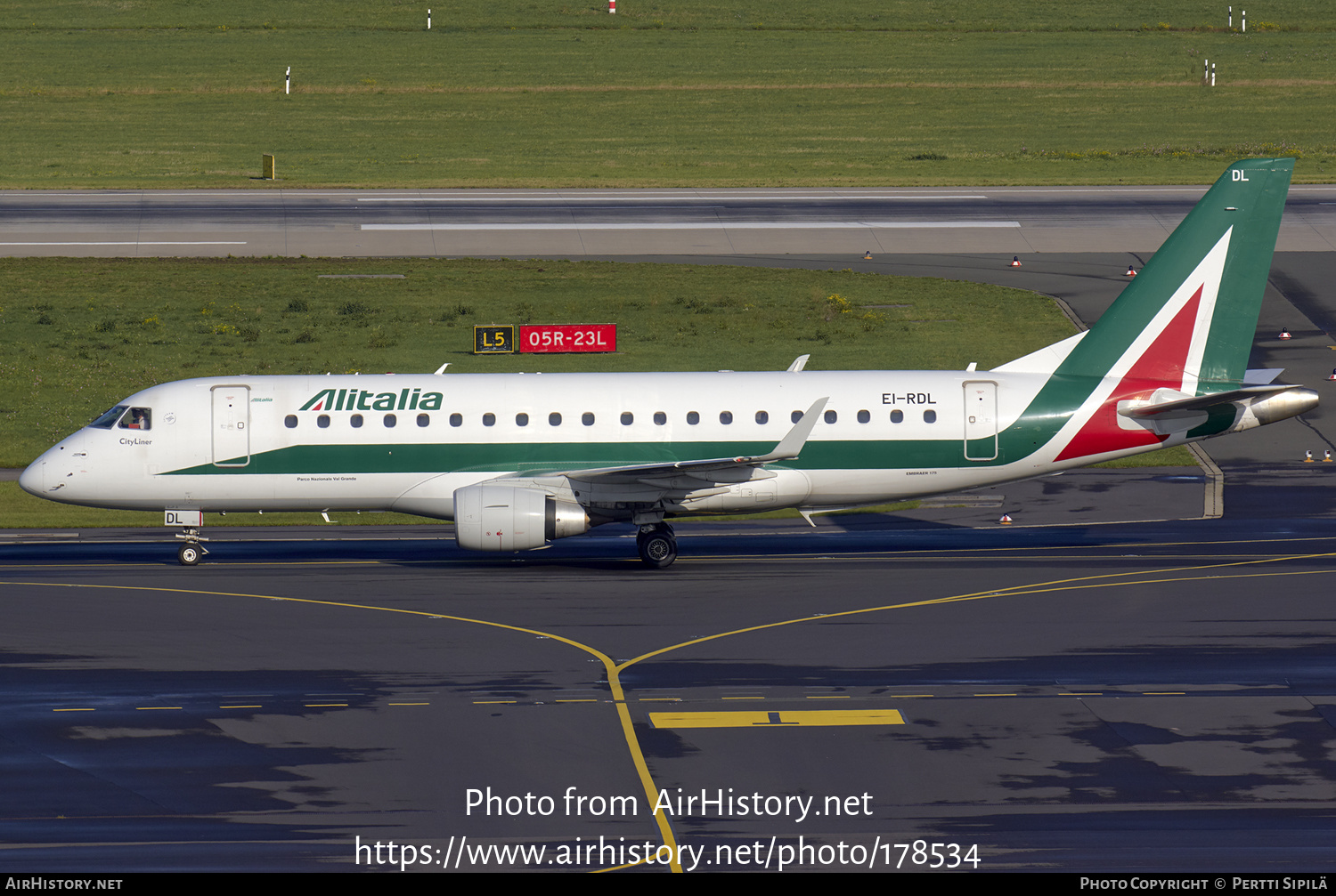 Aircraft Photo of EI-RDL | Embraer 175STD (ERJ-170-200STD) | Alitalia CityLiner | AirHistory.net #178534