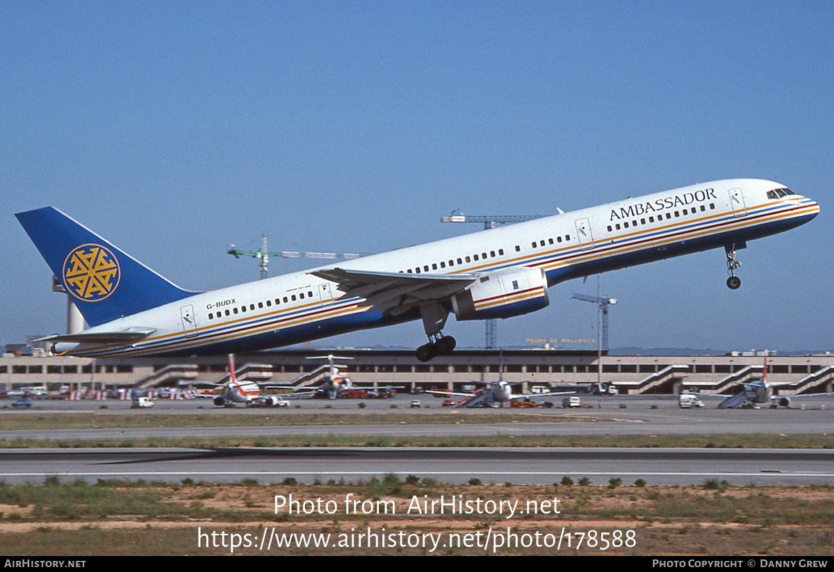 Aircraft Photo of G-BUDX | Boeing 757-236 | Ambassador Airways | AirHistory.net #178588