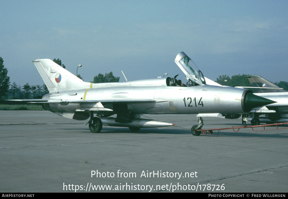 Aircraft Photo of 1214 | Mikoyan-Gurevich MiG-21PF | Czechoslovakia - Air Force | AirHistory.net #178726