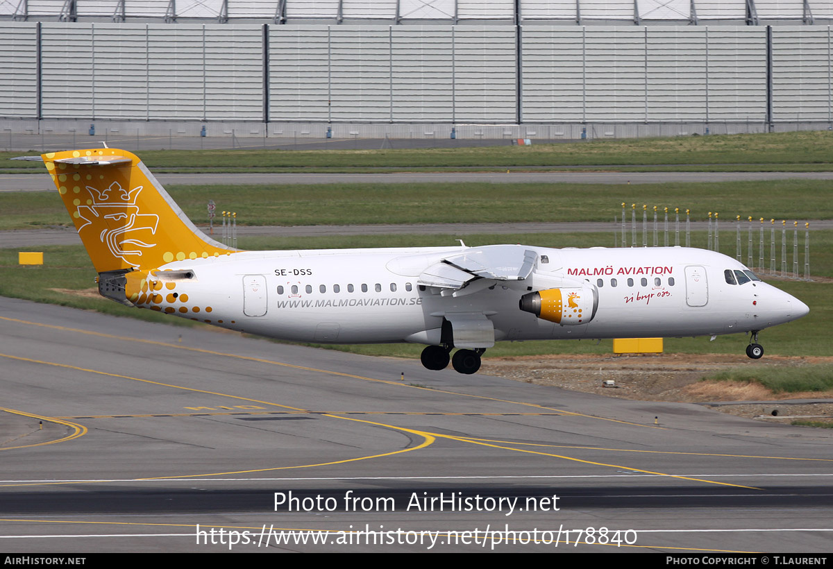 Aircraft Photo of SE-DSS | British Aerospace Avro 146-RJ100 | Malmö Aviation | AirHistory.net #178840