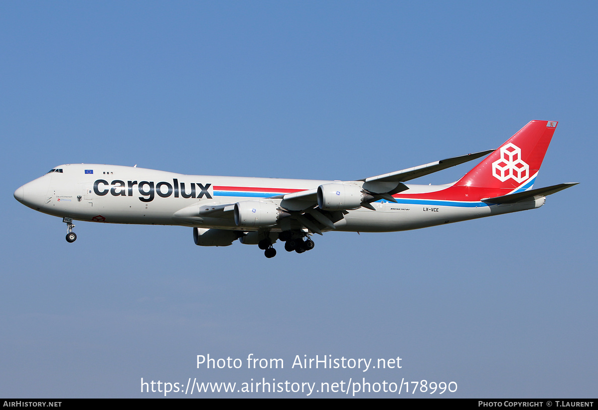 Aircraft Photo of LX-VCE | Boeing 747-8R7F/SCD | Cargolux | AirHistory.net #178990