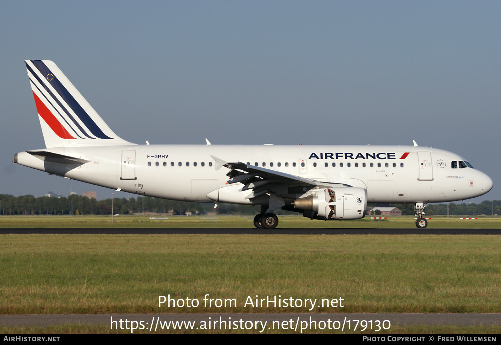 Aircraft Photo of F-GRHV | Airbus A319-111 | Air France | AirHistory.net #179130