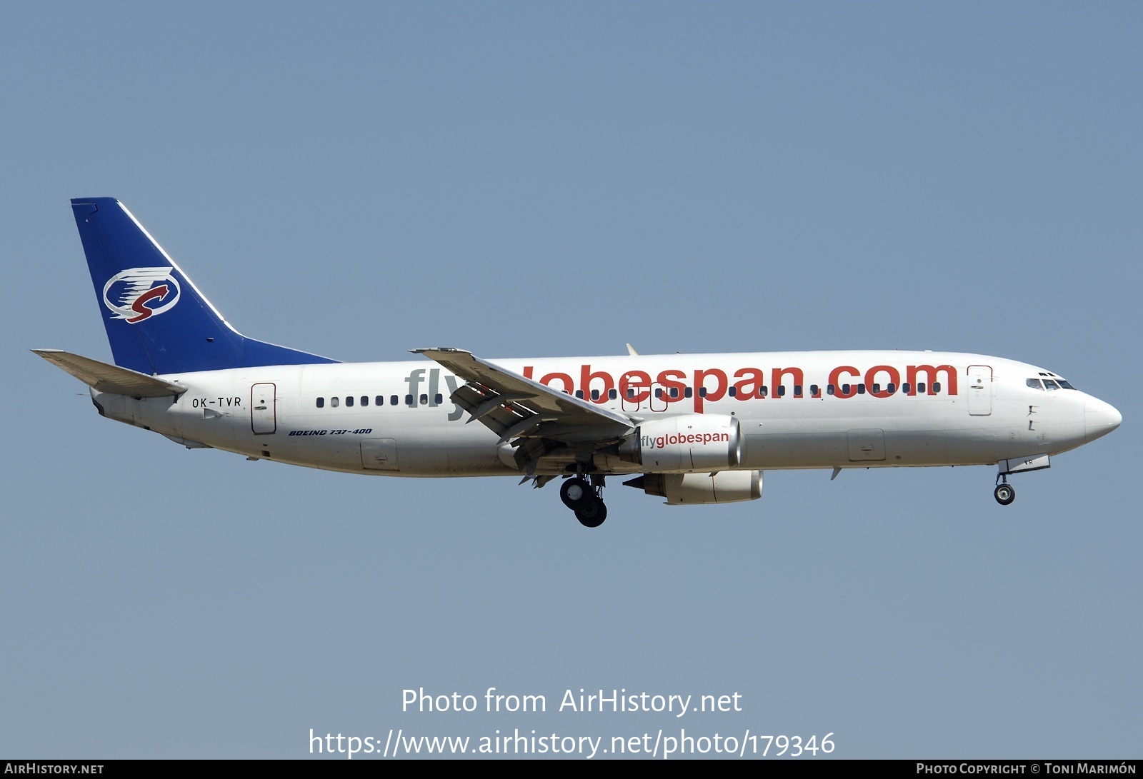 Aircraft Photo of OK-TVR | Boeing 737-4Y0 | Flyglobespan | AirHistory.net #179346