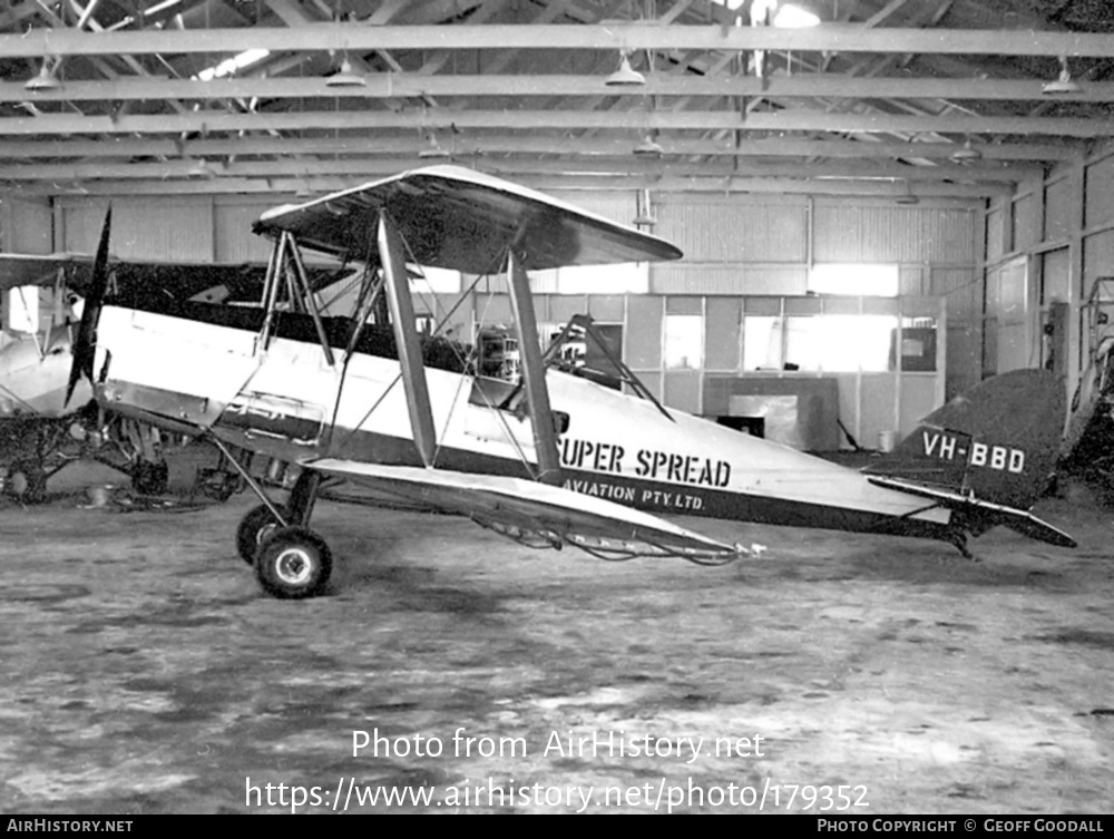 Aircraft Photo of VH-BBD | De Havilland D.H. 82A Tiger Moth | Super Spread Aviation | AirHistory.net #179352