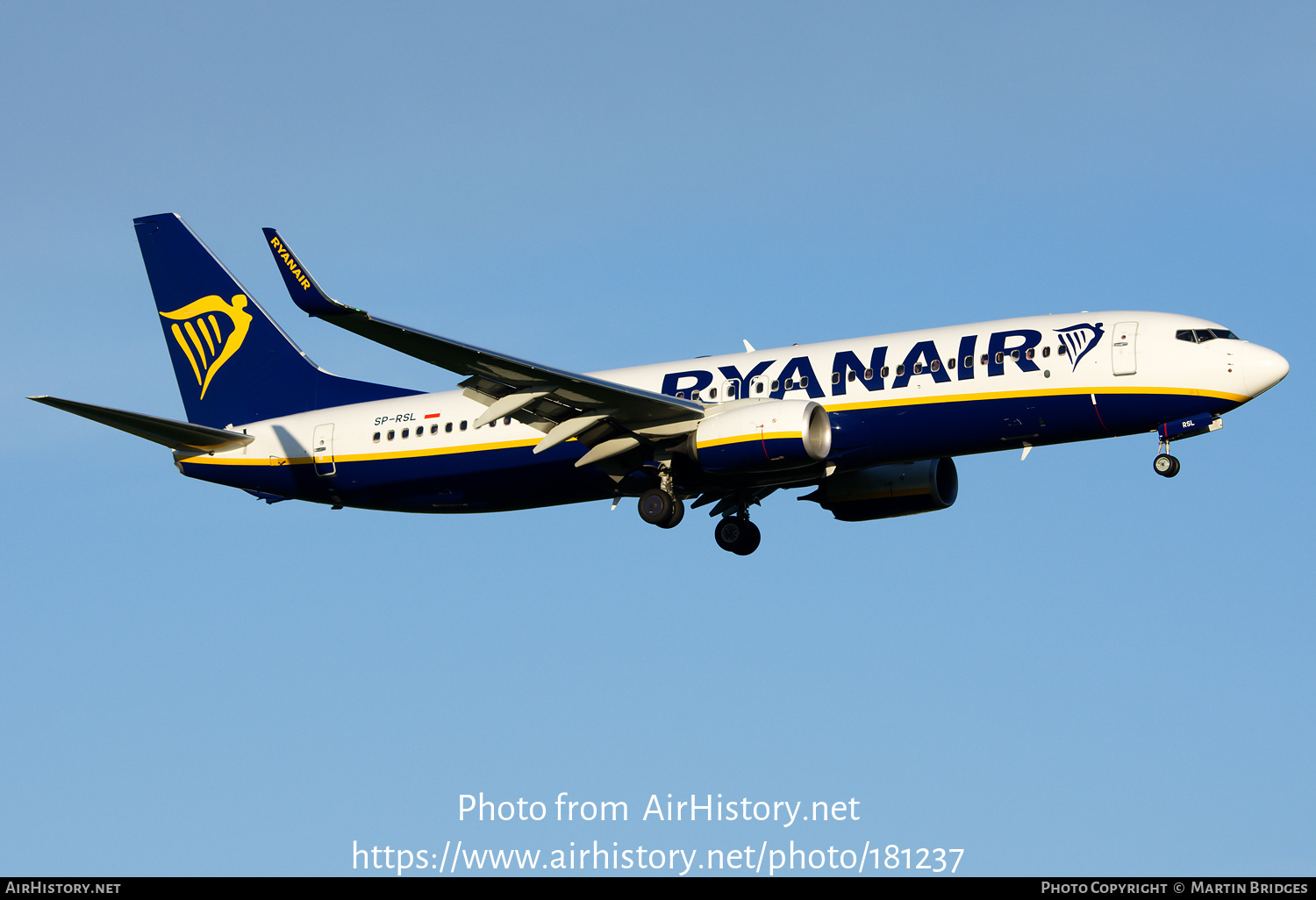 Aircraft Photo of SP-RSL | Boeing 737-800 | Ryanair | AirHistory.net #181237