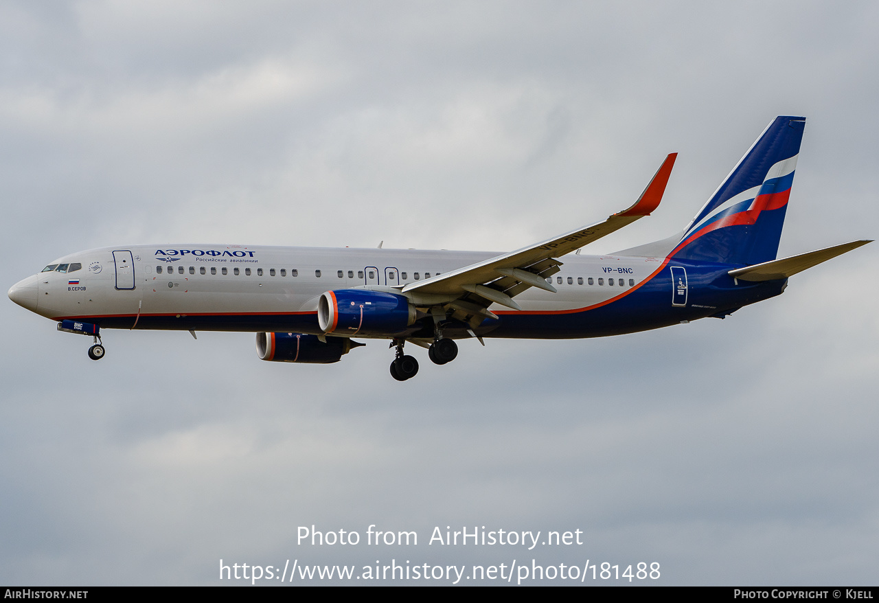 Aircraft Photo of VP-BNC | Boeing 737-800 | Aeroflot - Russian Airlines | AirHistory.net #181488