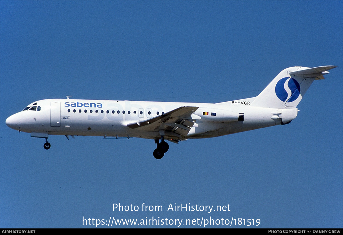 Aircraft Photo of PH-VGR | Fokker F28-4000 Fellowship | Sabena | AirHistory.net #181519