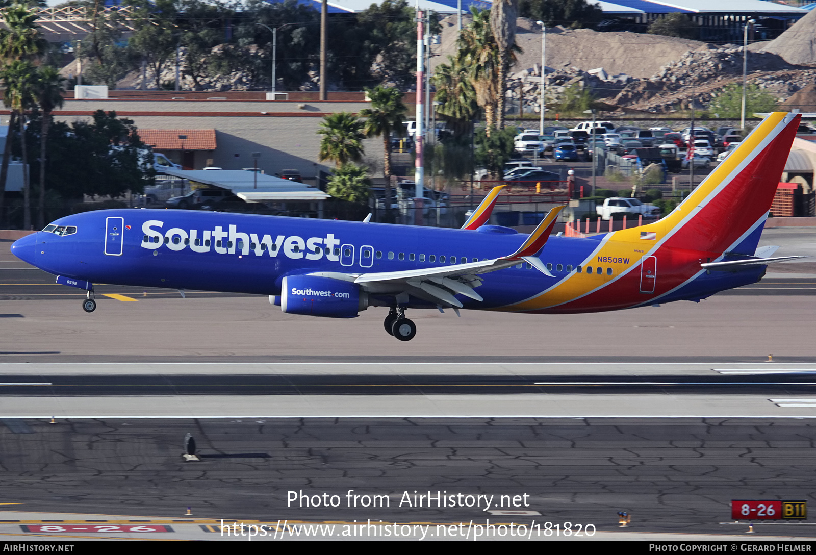 Aircraft Photo of N8508W | Boeing 737-800 | Southwest Airlines | AirHistory.net #181820