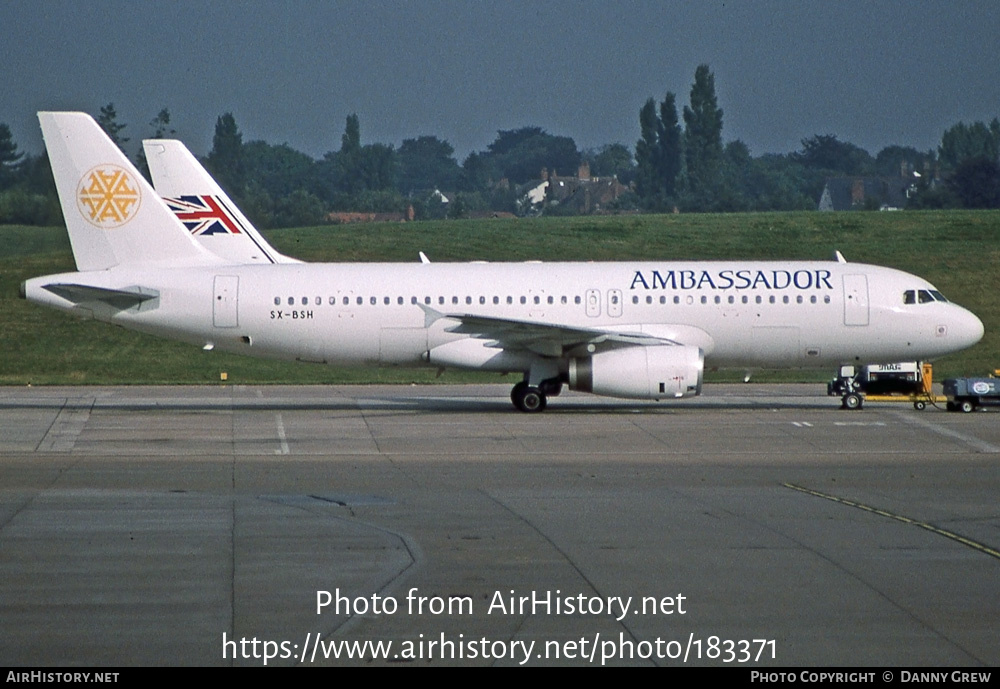 Aircraft Photo of SX-BSH | Airbus A320-231 | Ambassador Airways | AirHistory.net #183371