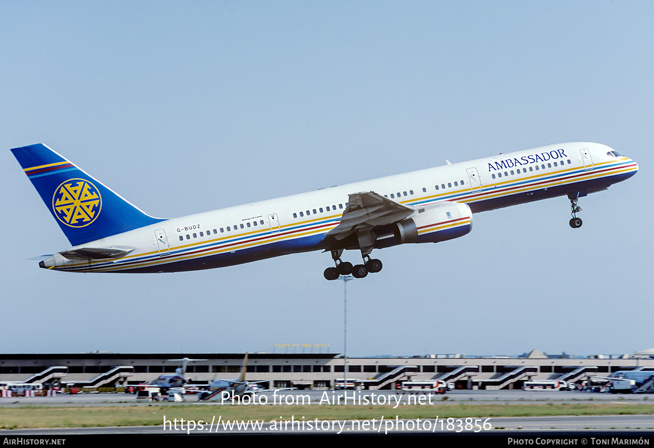 Aircraft Photo of G-BUDZ | Boeing 757-236 | Ambassador Airways | AirHistory.net #183856