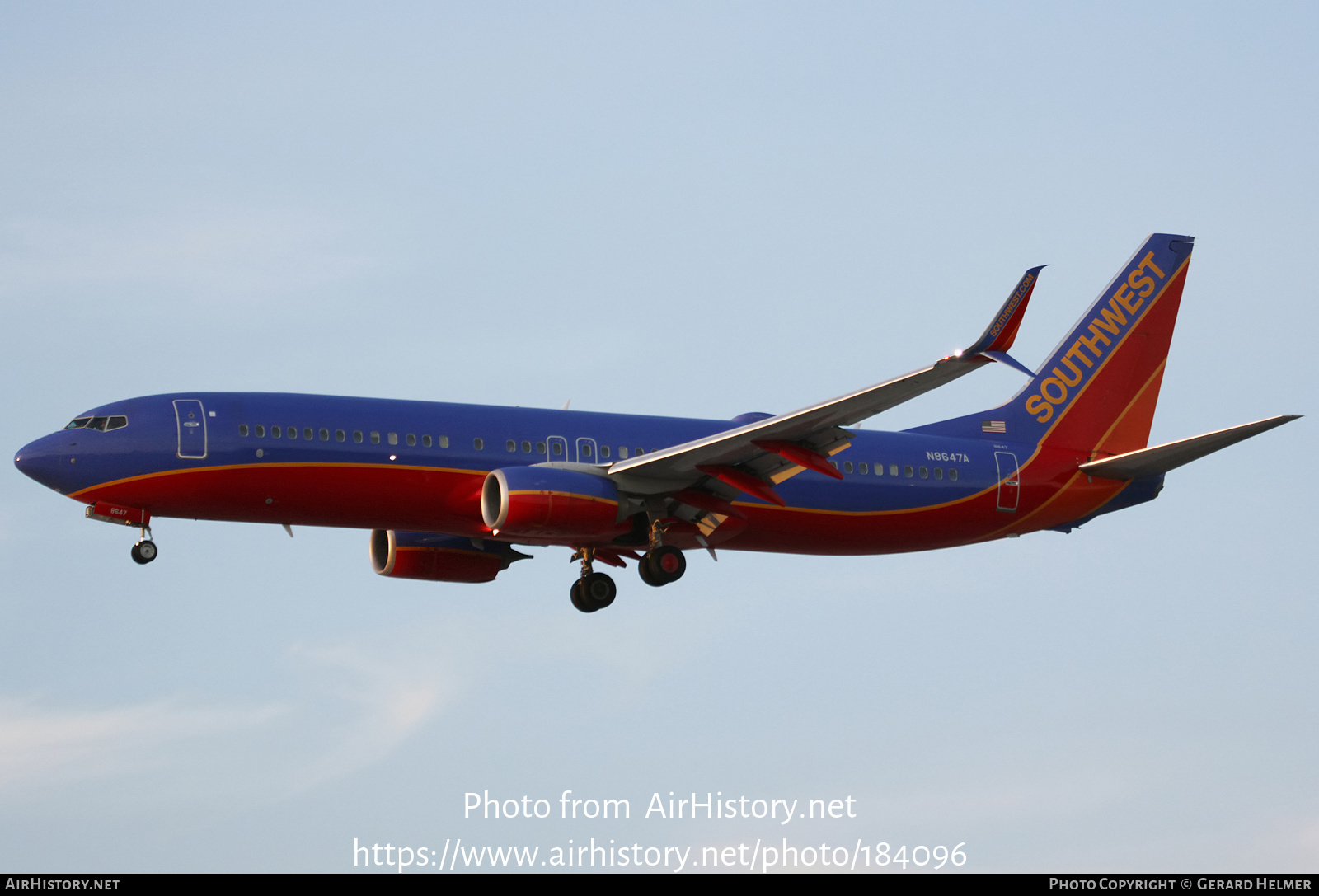 Aircraft Photo of N8647A | Boeing 737-8H4 | Southwest Airlines | AirHistory.net #184096