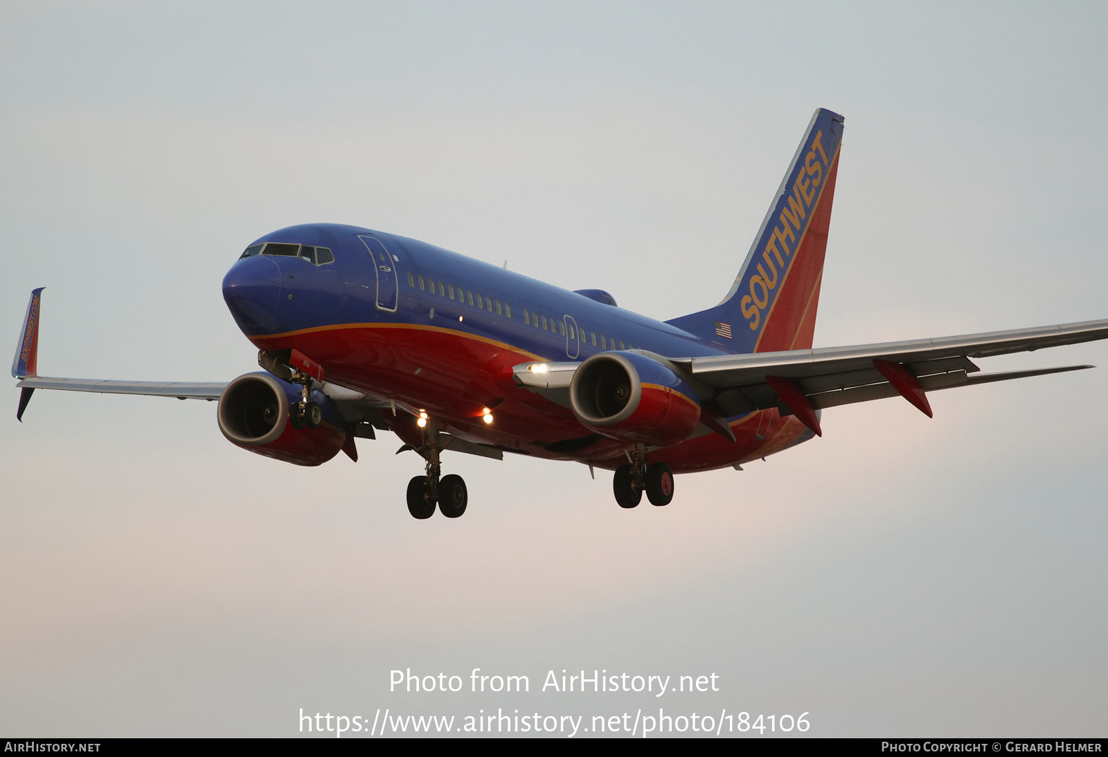 Aircraft Photo of N968WN | Boeing 737-7H4 | Southwest Airlines | AirHistory.net #184106