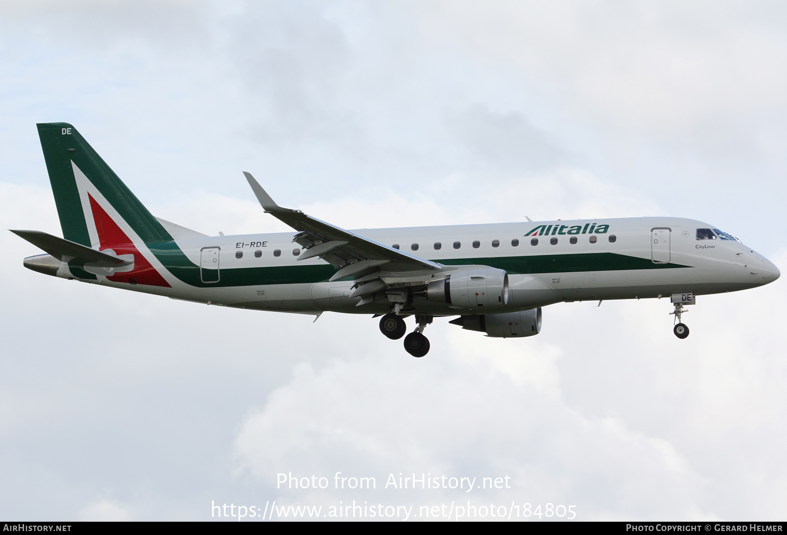 Aircraft Photo of EI-RDE | Embraer 175STD (ERJ-170-200STD) | Alitalia CityLiner | AirHistory.net #184805