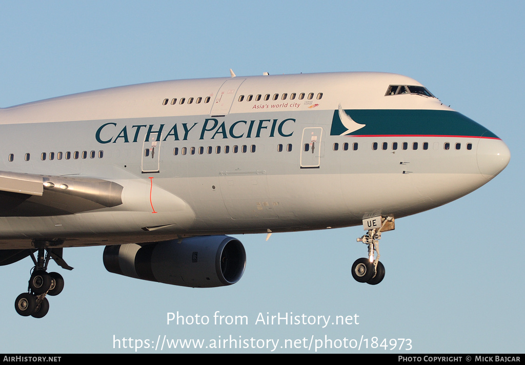 Aircraft Photo of B-HUE | Boeing 747-467 | Cathay Pacific Airways | AirHistory.net #184973