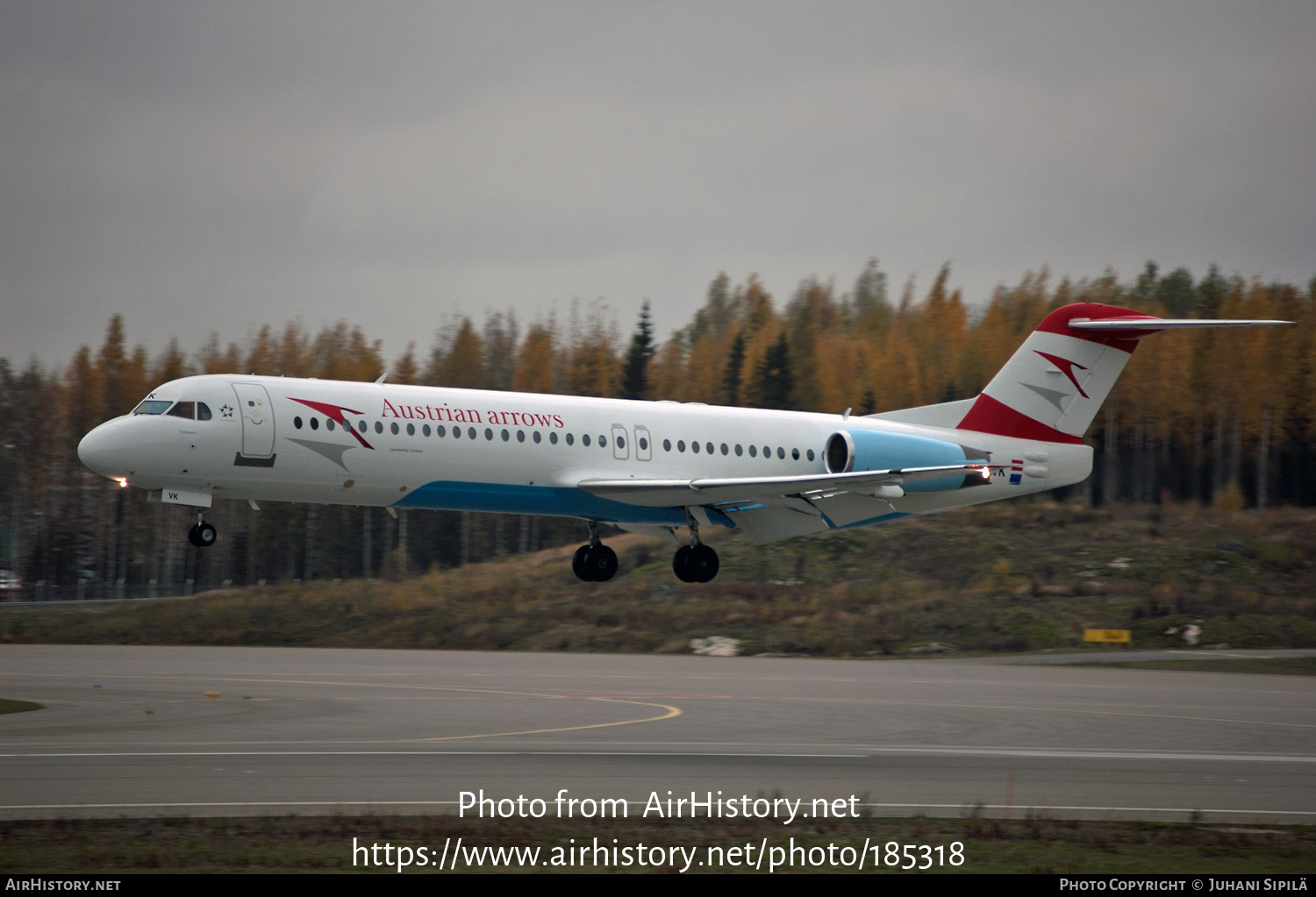 Aircraft Photo of OE-LVK | Fokker 100 (F28-0100) | Austrian Arrows | AirHistory.net #185318