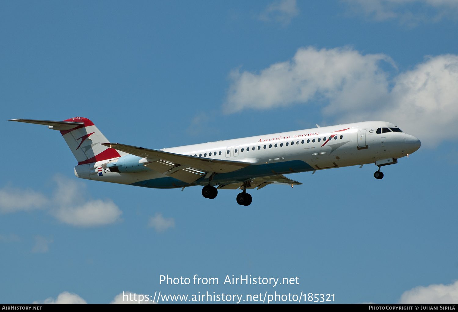 Aircraft Photo of OE-LVL | Fokker 100 (F28-0100) | Austrian Arrows | AirHistory.net #185321