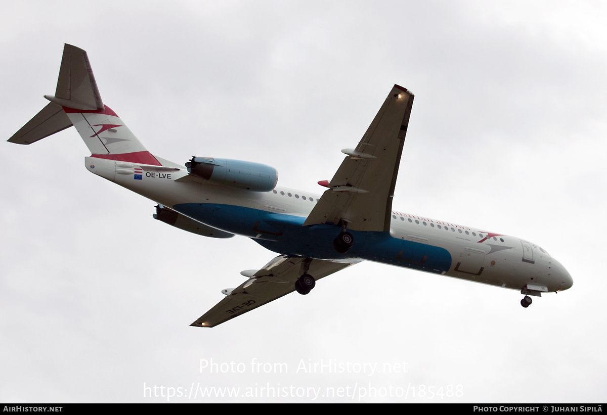 Aircraft Photo of OE-LVE | Fokker 100 (F28-0100) | Austrian Arrows | AirHistory.net #185488