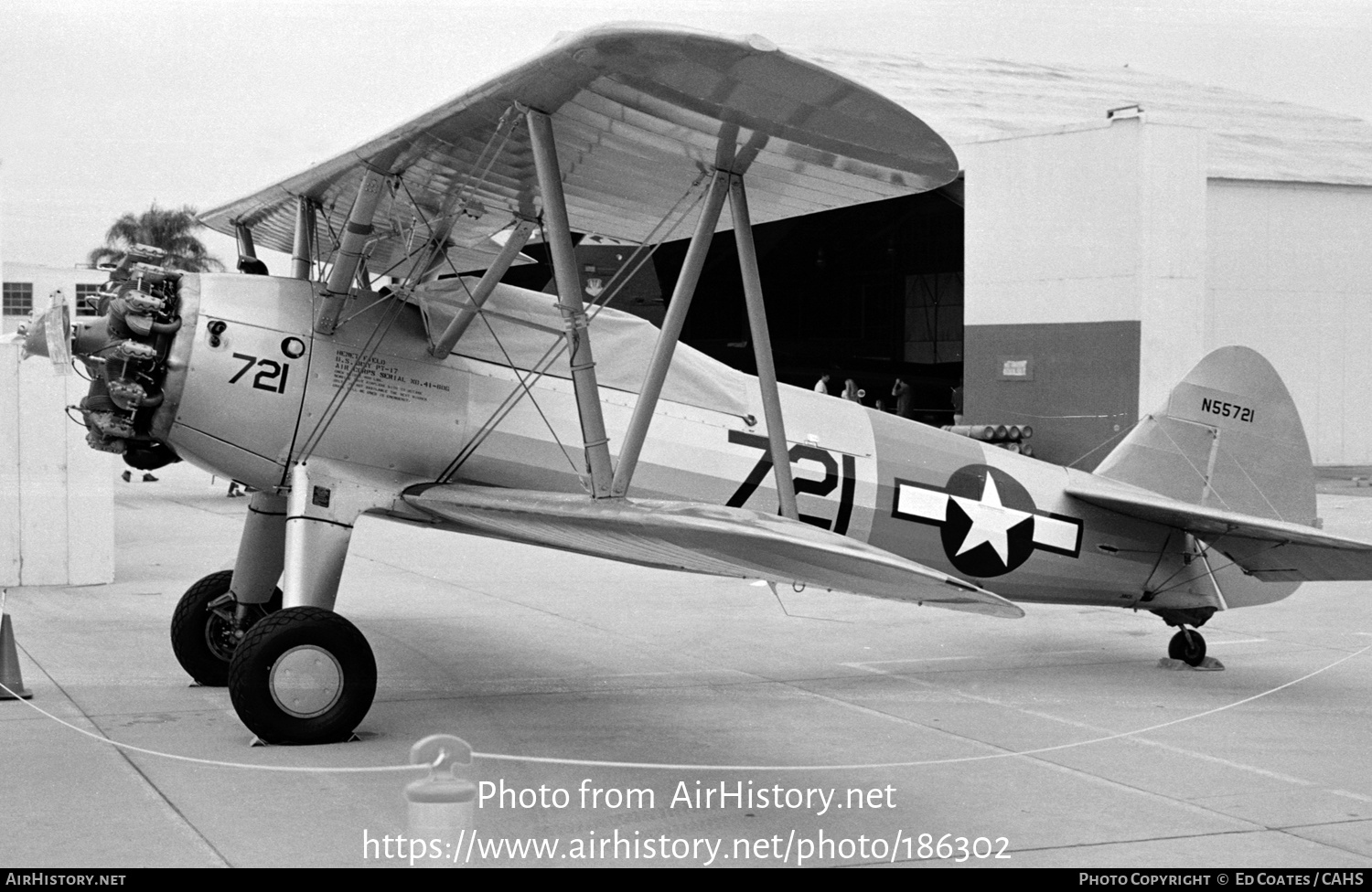 Aircraft Photo of N55721 | Stearman PT-13B Kaydet (A75) | USA - Air Force | AirHistory.net #186302