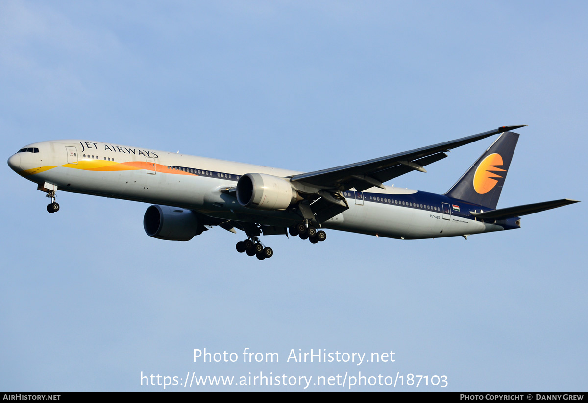 Aircraft Photo of VT-JEL | Boeing 777-35R/ER | Jet Airways | AirHistory.net #187103