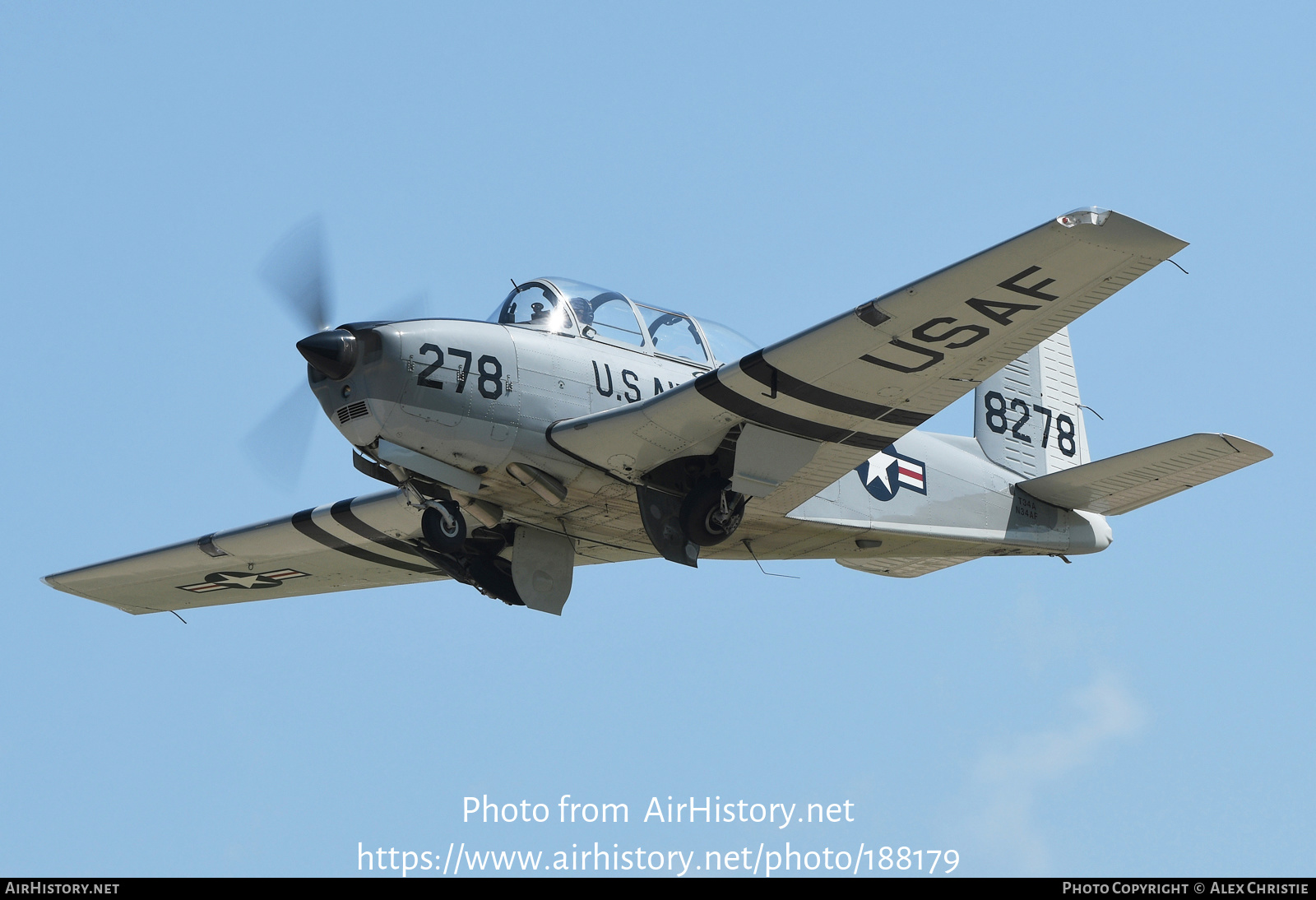 Aircraft Photo of N34AF / 8278 | Beech T-34A Mentor | USA - Air Force | AirHistory.net #188179