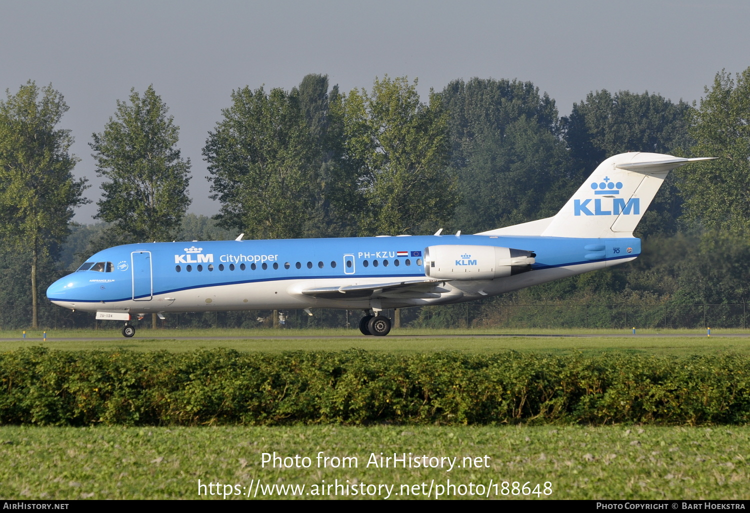 Aircraft Photo of PH-KZU | Fokker 70 (F28-0070) | KLM Cityhopper | AirHistory.net #188648