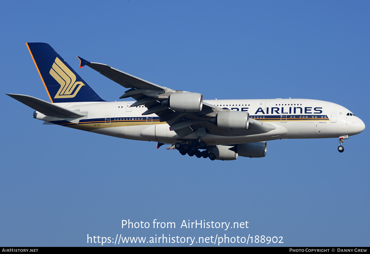 Aircraft Photo of 9V-SKS | Airbus A380-841 | Singapore Airlines | AirHistory.net #188902