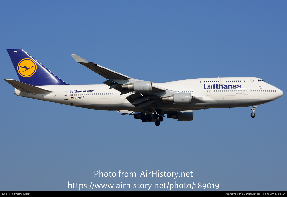 Aircraft Photo of D-ABTF | Boeing 747-430M | Lufthansa | AirHistory.net #189019