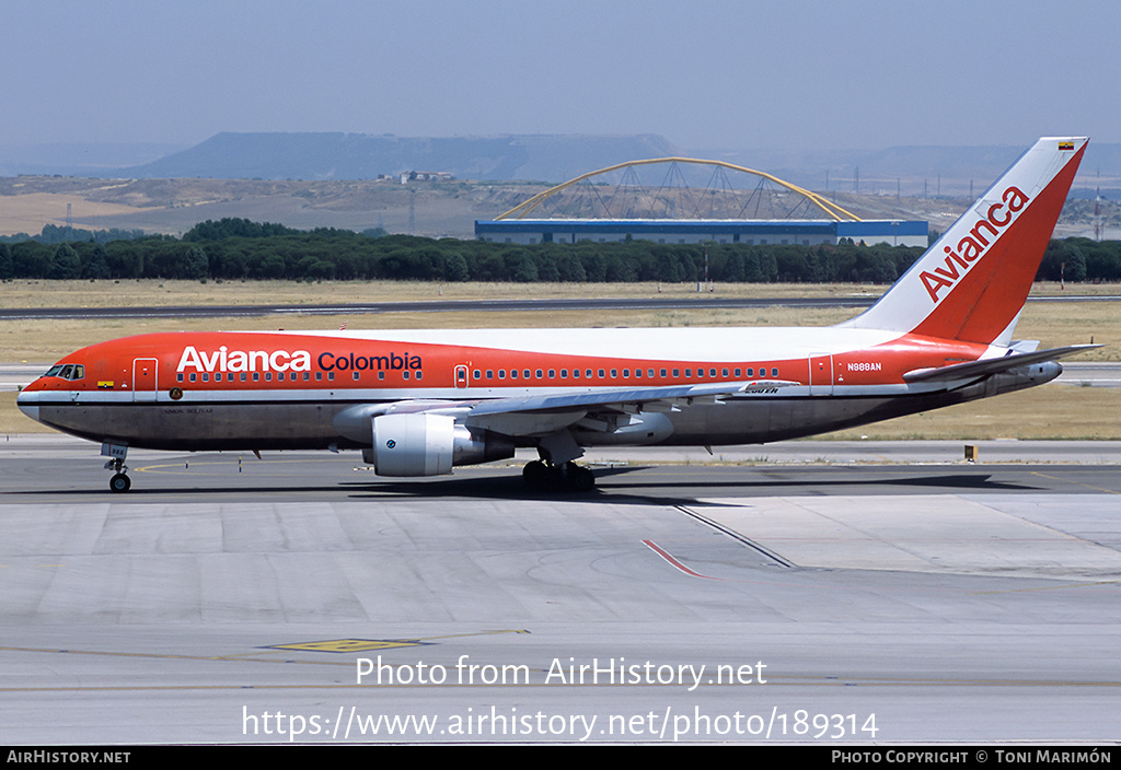 Aircraft Photo of N988AN | Boeing 767-284/ER | Avianca | AirHistory.net #189314