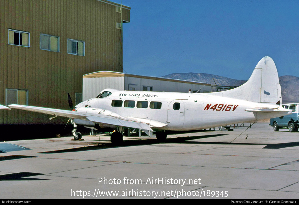 Aircraft Photo of N4916V | De Havilland D.H. 104 Dove 5A | New World Airways | AirHistory.net #189345