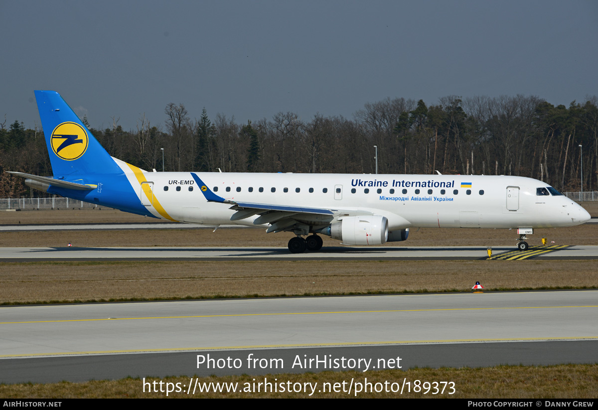 Aircraft Photo of UR-EMD | Embraer 190STD (ERJ-190-100STD) | Ukraine International Airlines | AirHistory.net #189373