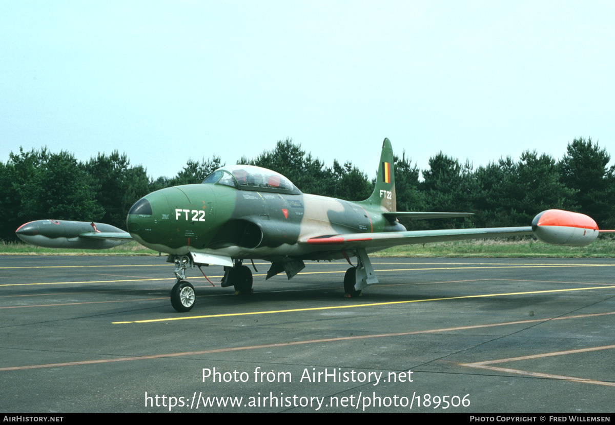 Aircraft Photo of FT22 | Lockheed T-33A | Belgium - Air Force | AirHistory.net #189506