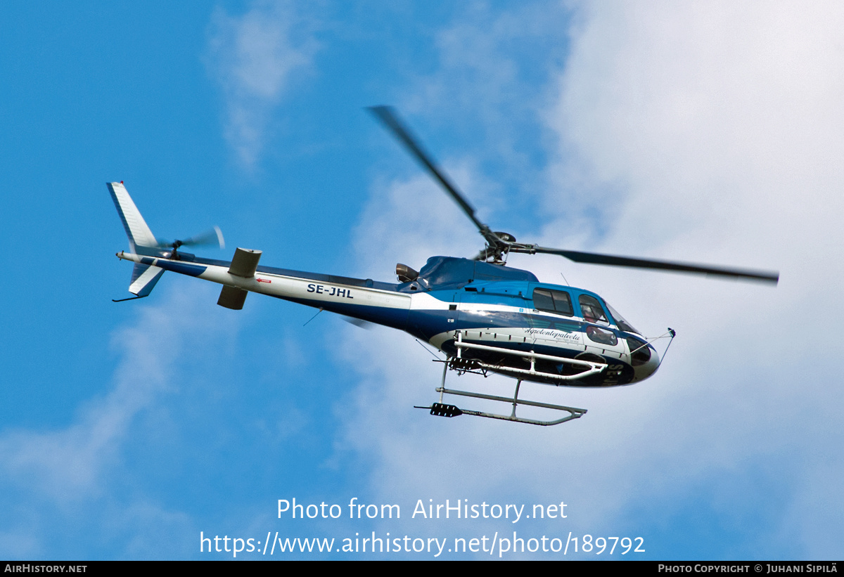 Aircraft Photo of SE-JHL | Eurocopter AS-350B-2 Ecureuil | Agrolentopalvelu - Agro Flight Service | AirHistory.net #189792