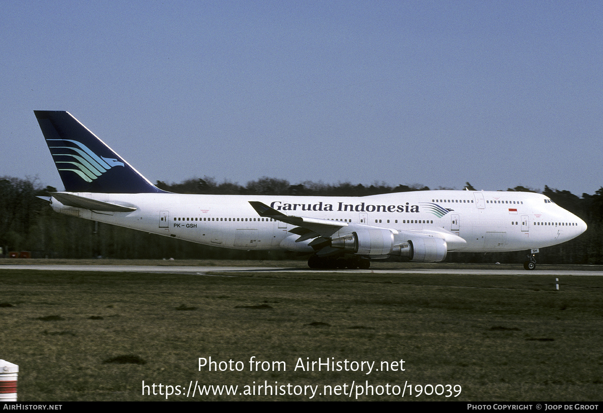 Aircraft Photo of PK-GSH | Boeing 747-4U3 | Garuda Indonesia | AirHistory.net #190039