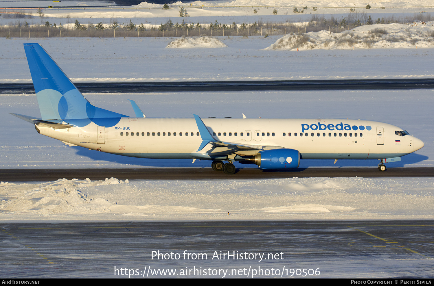 Aircraft Photo of VP-BQC | Boeing 737-800 | Pobeda Airlines | AirHistory.net #190506