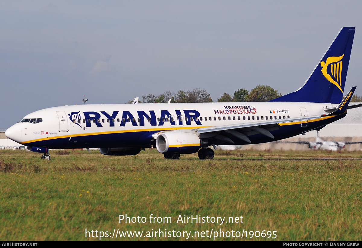 Aircraft Photo of EI-EVV | Boeing 737-8AS | Ryanair | AirHistory.net #190695