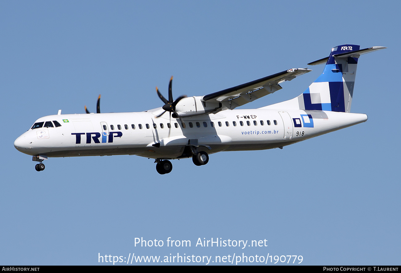 Aircraft Photo of F-WWEP | ATR ATR-72-500 (ATR-72-212A) | TRIP Linhas Aéreas | AirHistory.net #190779